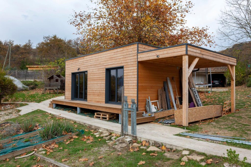 Réalisation studio de jardin ossature bois