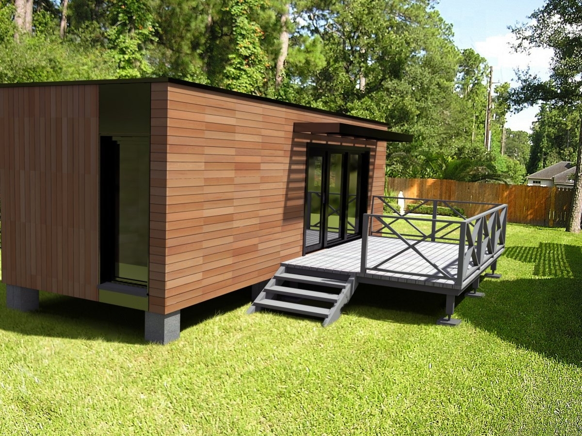 Studio de jardin 20m² façade vitrée bardage bois